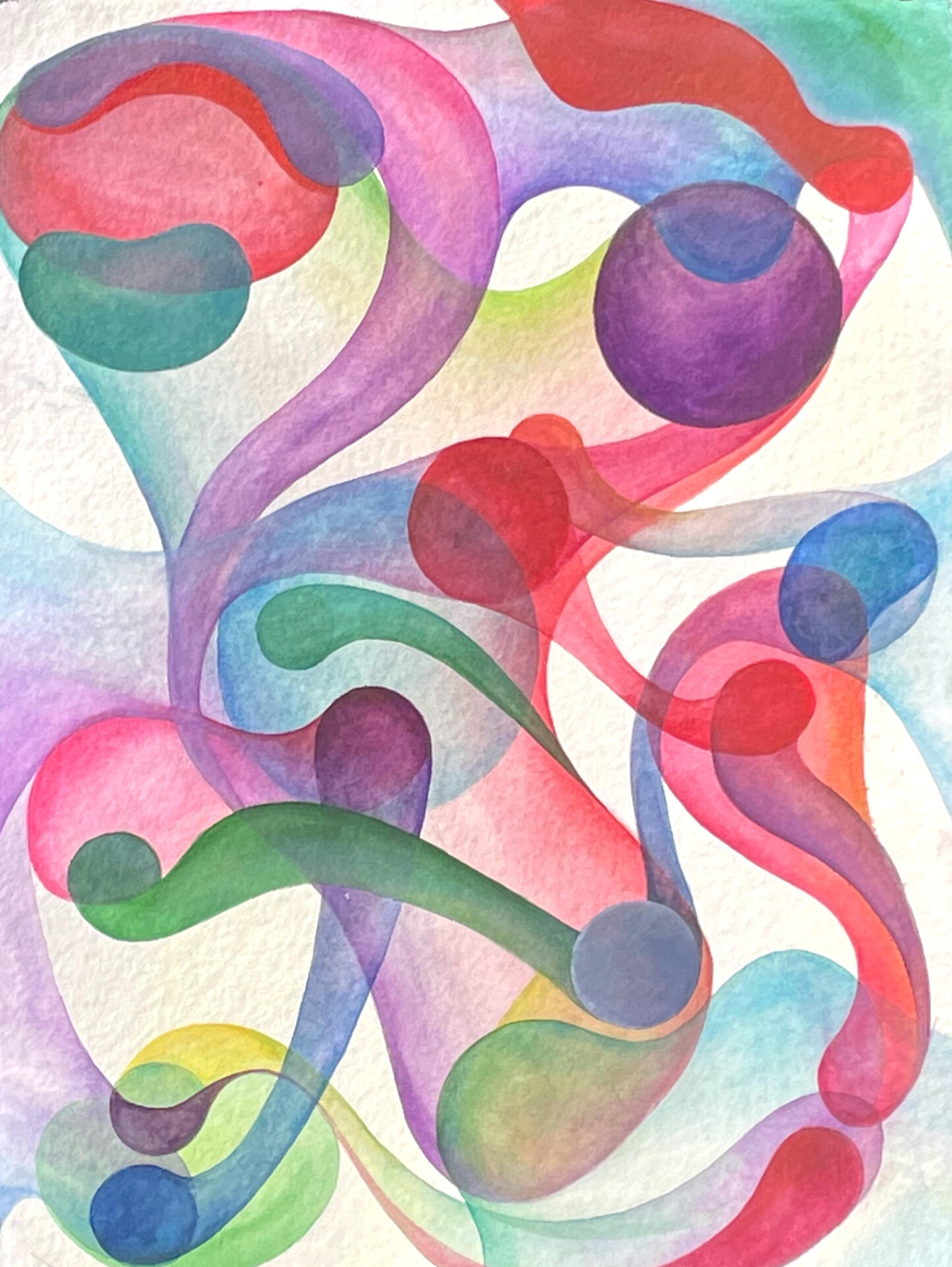 &#39;Faces ll&#39; Watercolor 22x30