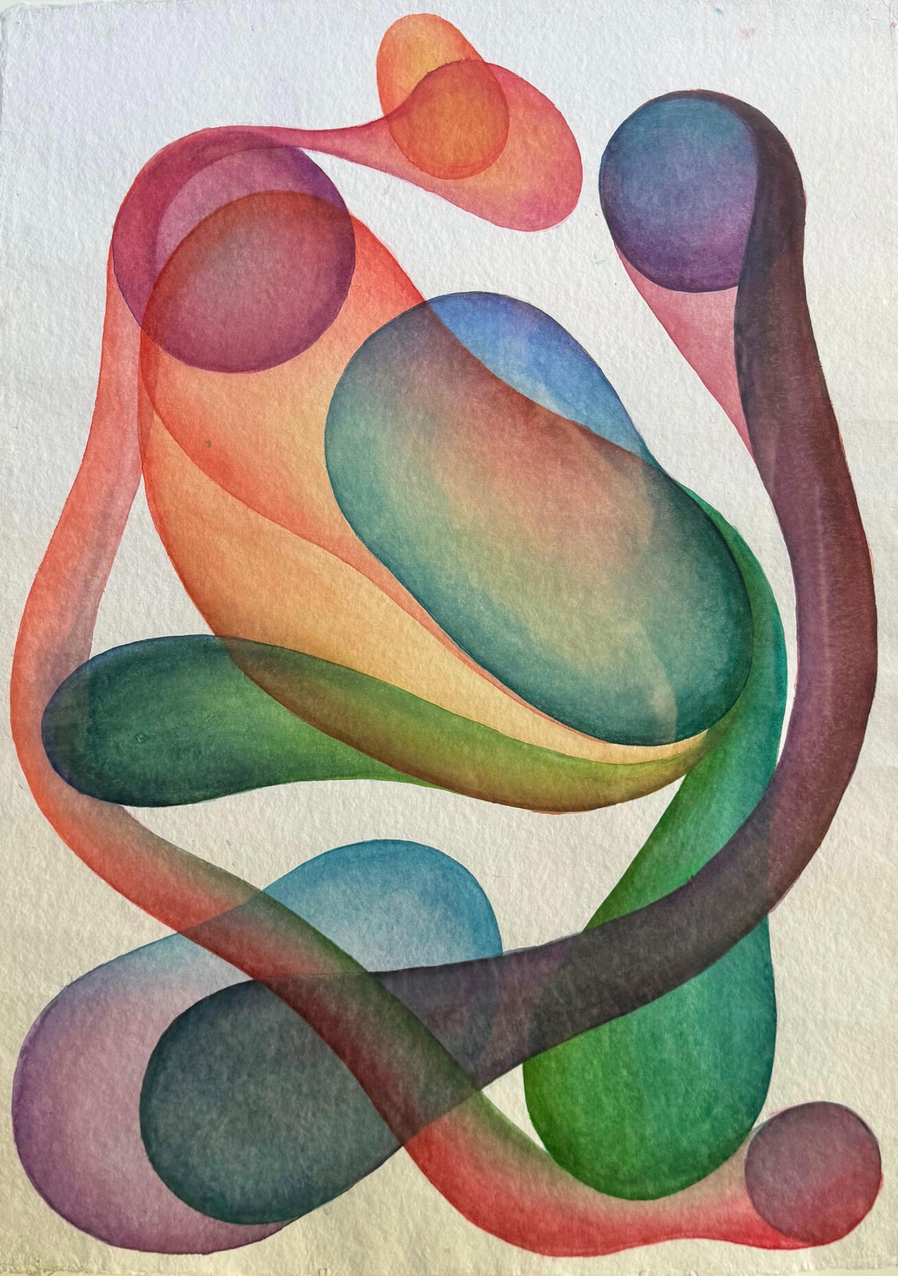 &#39;Faces&#39; Watercolor 22x30