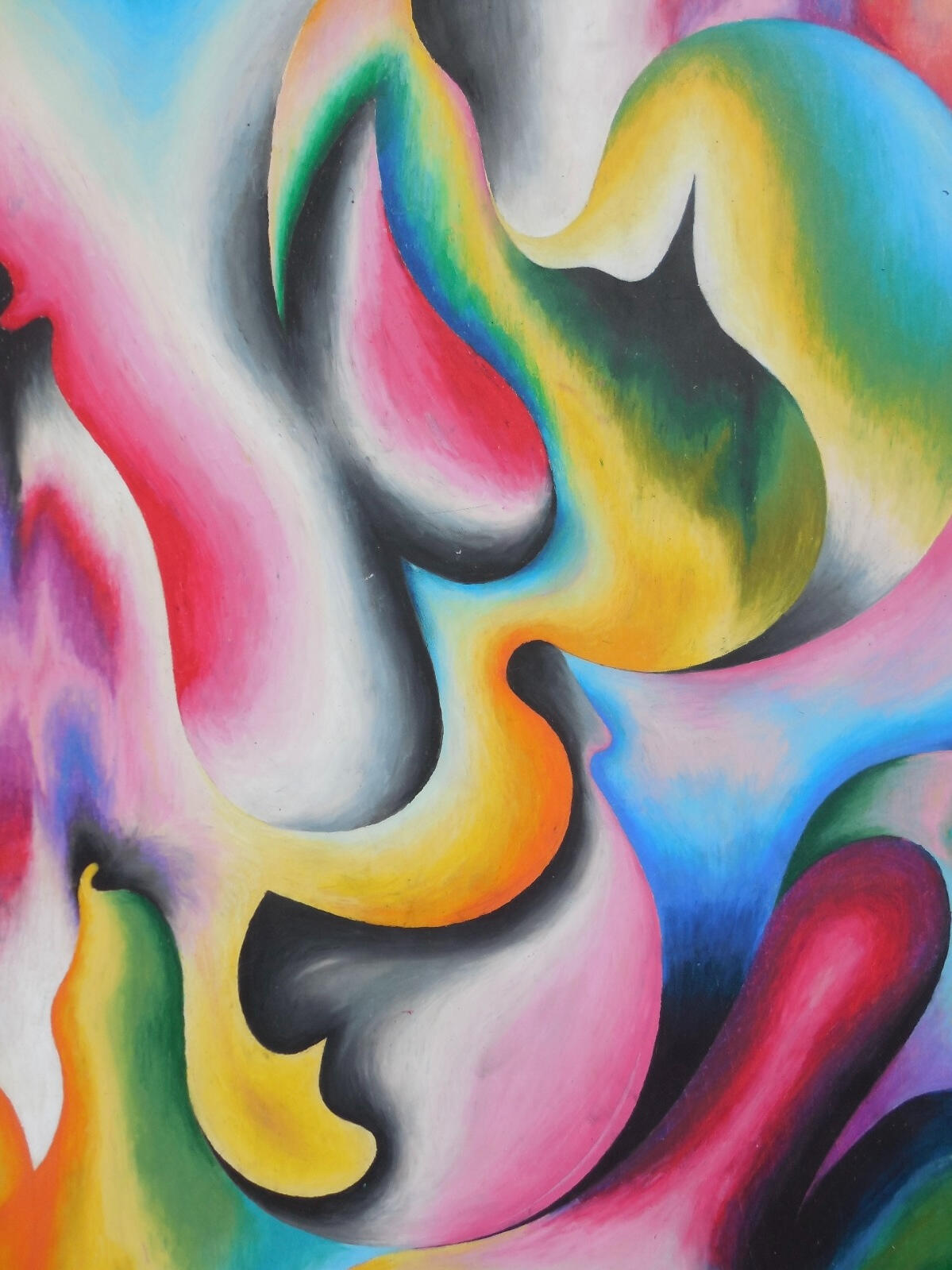 &#39;Oona&#39; Oil Pastel on Wood